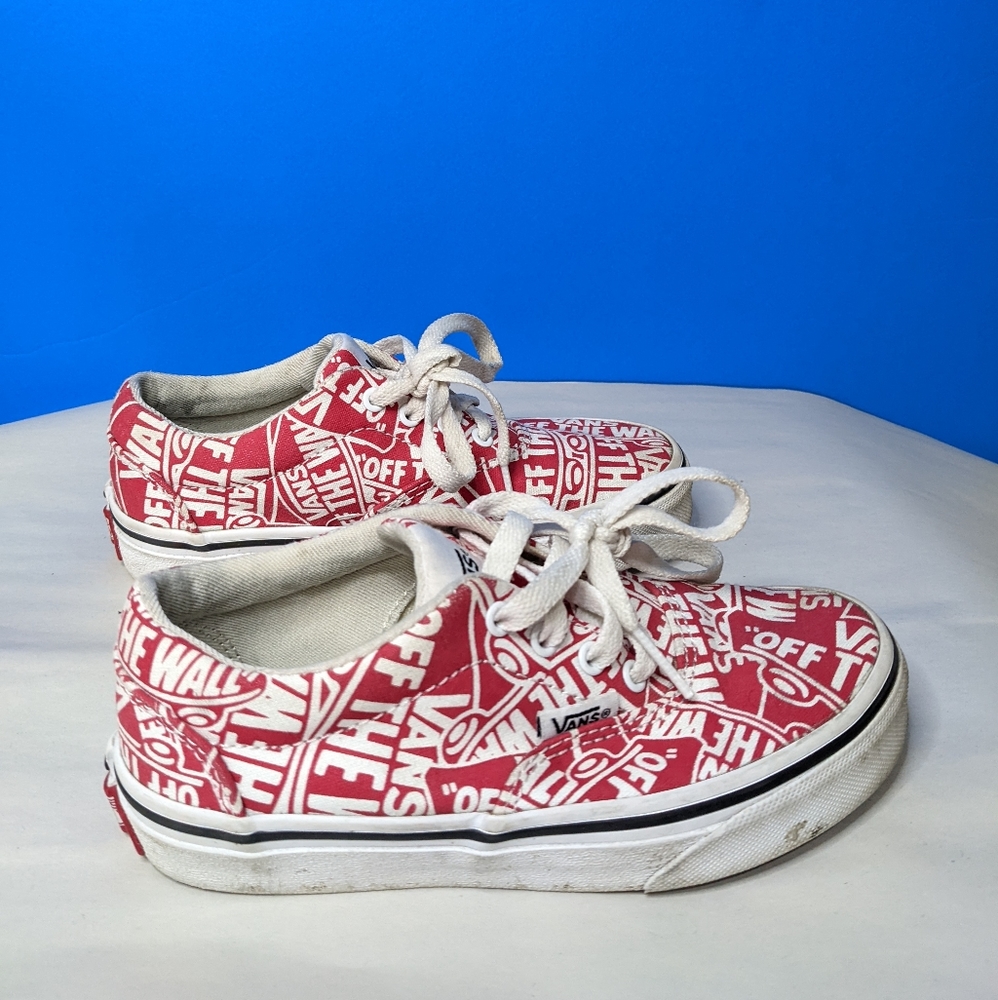 VANS Shoes - Classic Boys Vans Logo Red/White- 12 Youth